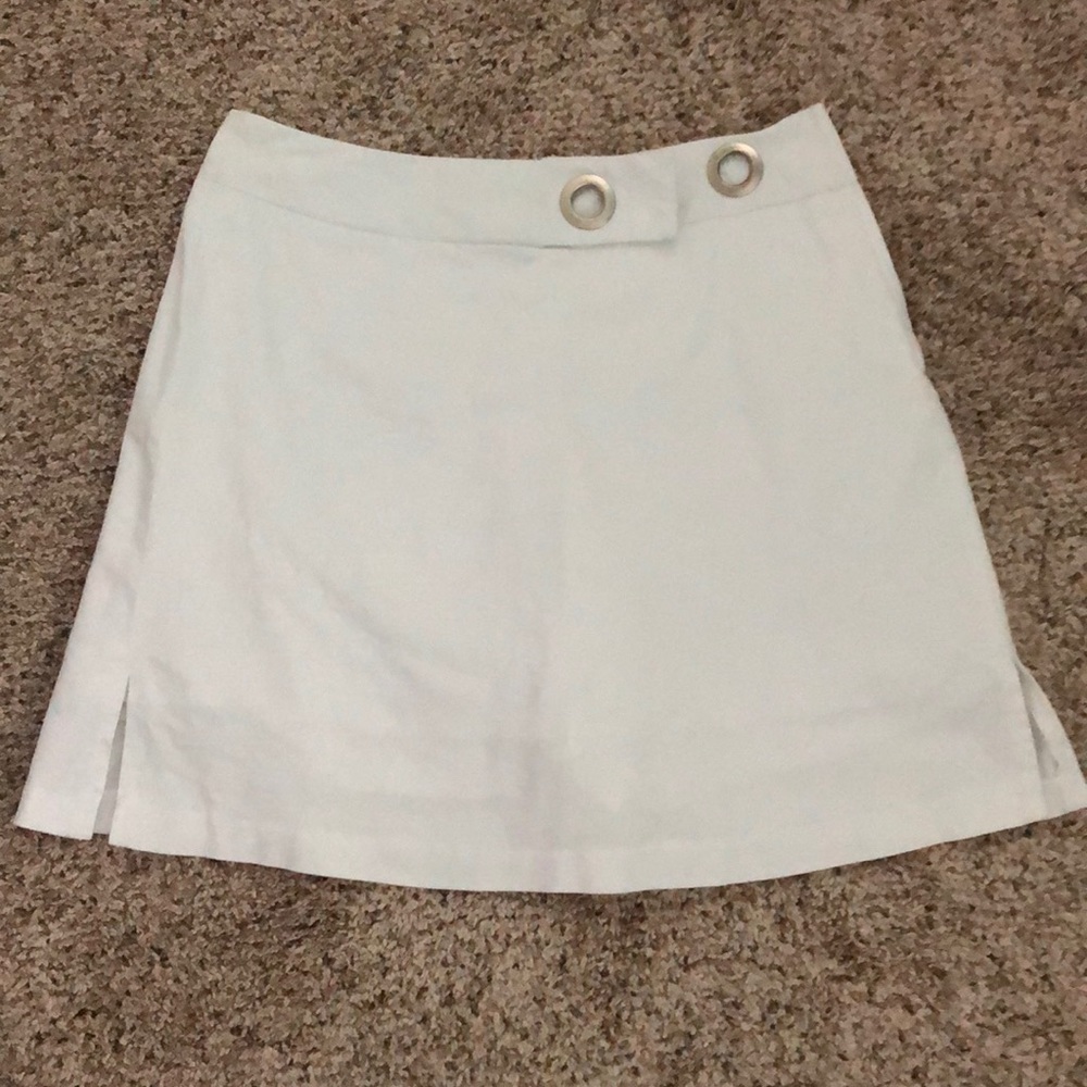 White skirt with shorts underneath
